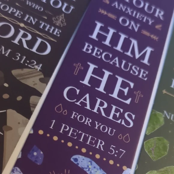 Christian Inspirational Bookmark Set with Tassels Set Of 3 - Picture 2 of 5
